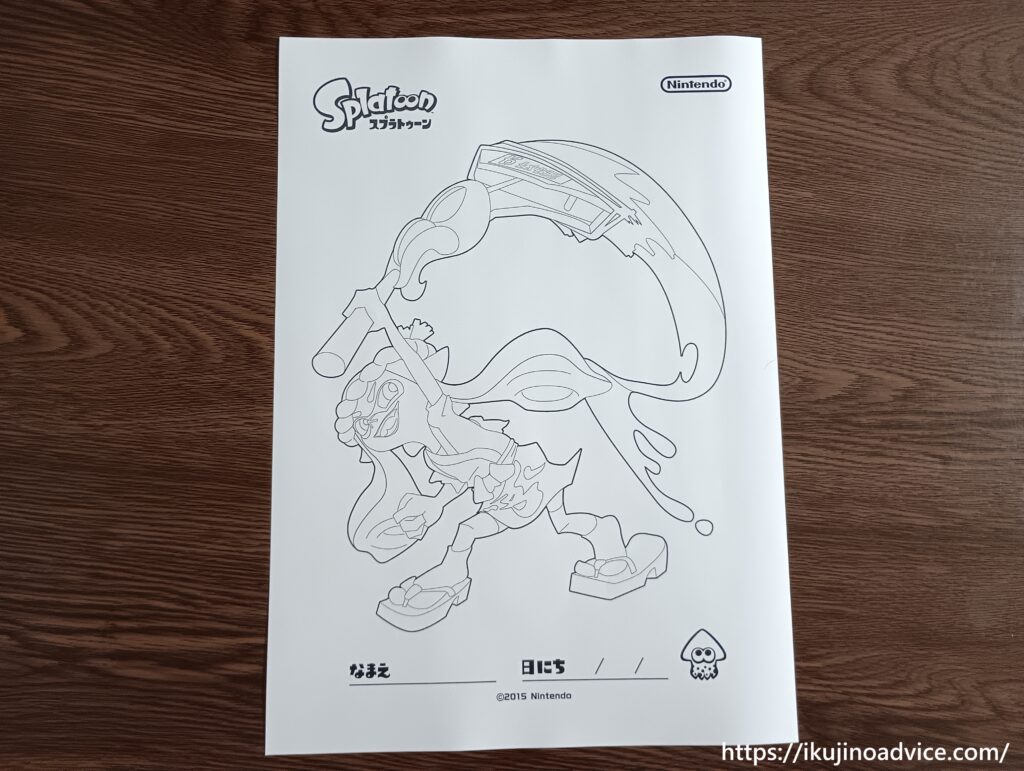 キャラクター塗り絵の印刷写真２４