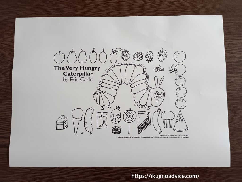 キャラクター塗り絵の印刷写真５０