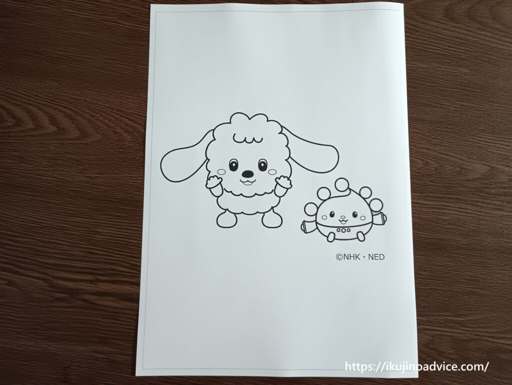 キャラクター塗り絵の印刷写真３２