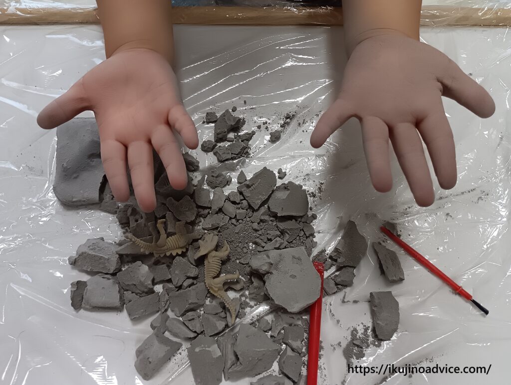 ダイソーの恐竜化石玩具で遊んでみた！レビュー画像１４